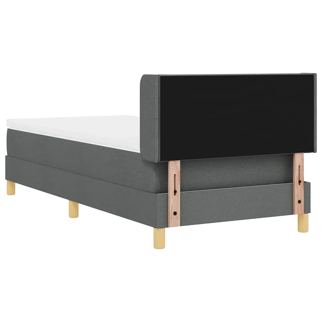Krevet s opruga kutije Tamno siva 200 x 90 cm tkanina