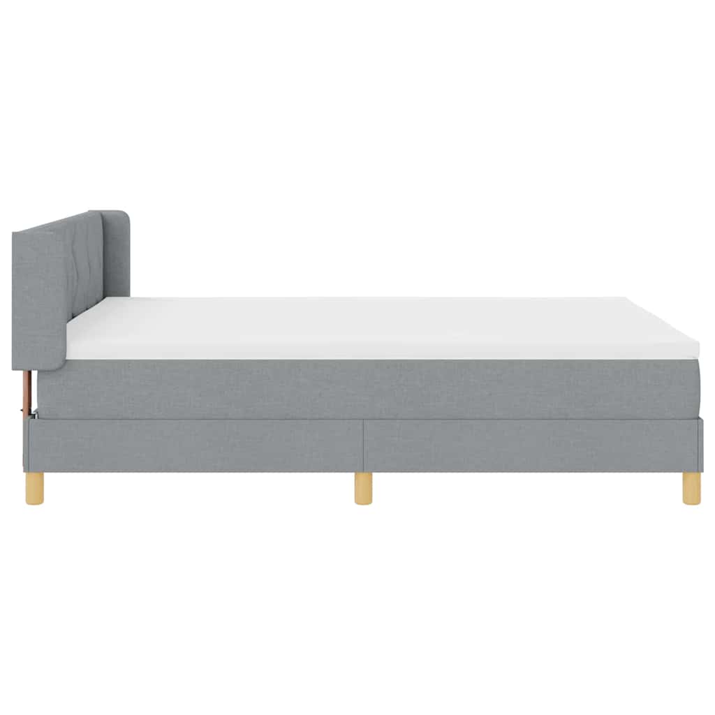 Krevet s opruga kutije Svijetlo siva 200 x 160 cm tkanina