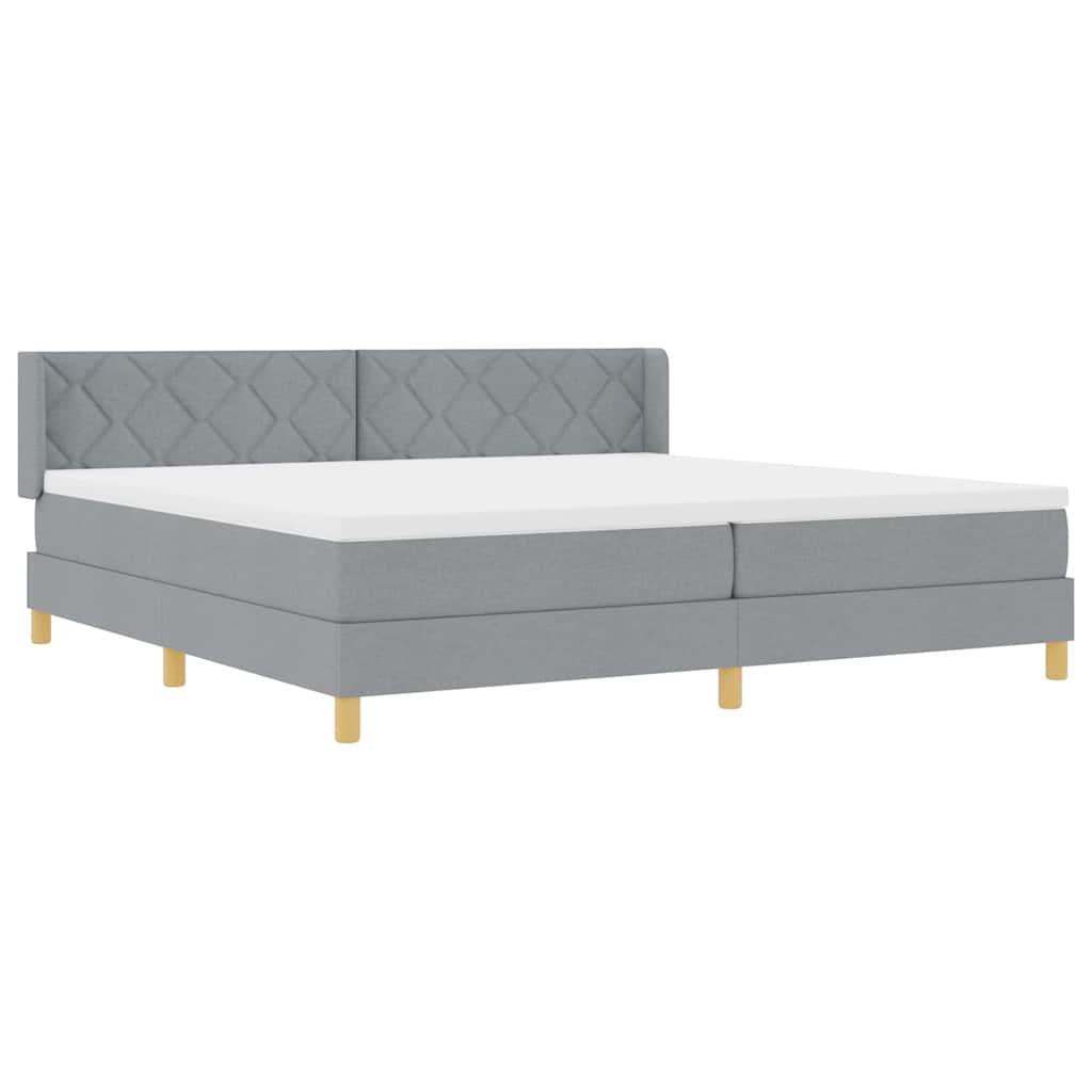 Krevet s opruga kutije Svijetlo siva 200 x 200 cm tkanina