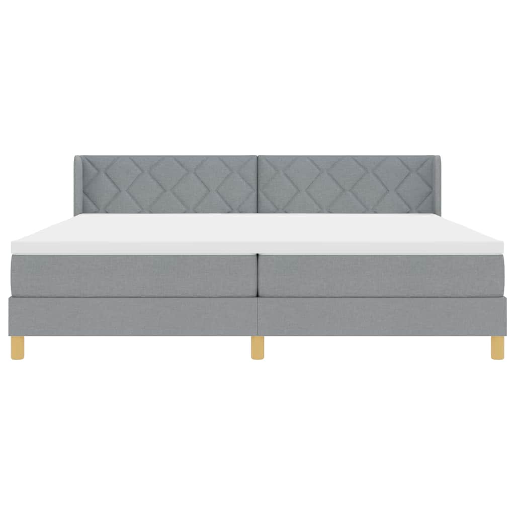 Krevet s opruga kutije Svijetlo siva 200 x 200 cm tkanina