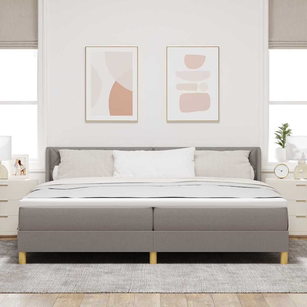 Krevet s opruga kutije Sivo-smeđa 200 x 200 cm tkanina