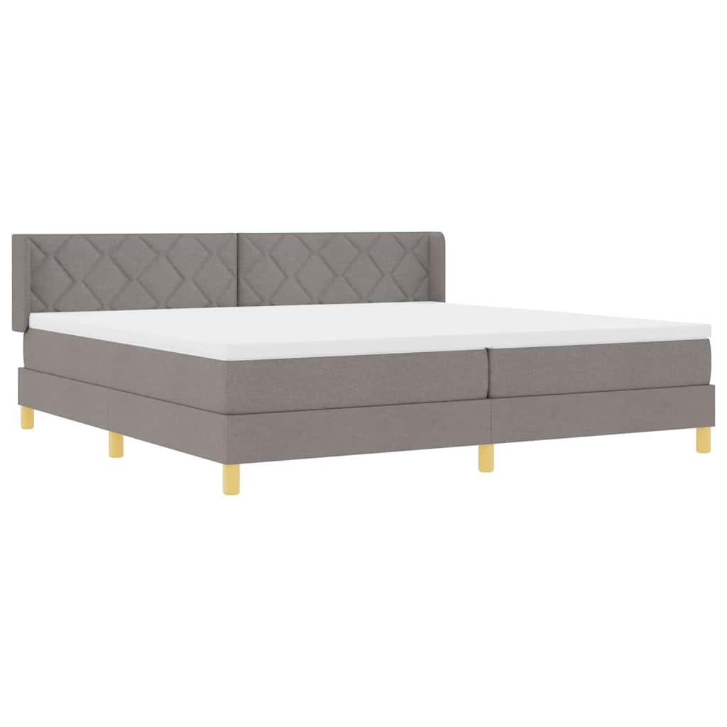 Krevet s opruga kutije Sivo-smeđa 200 x 200 cm tkanina