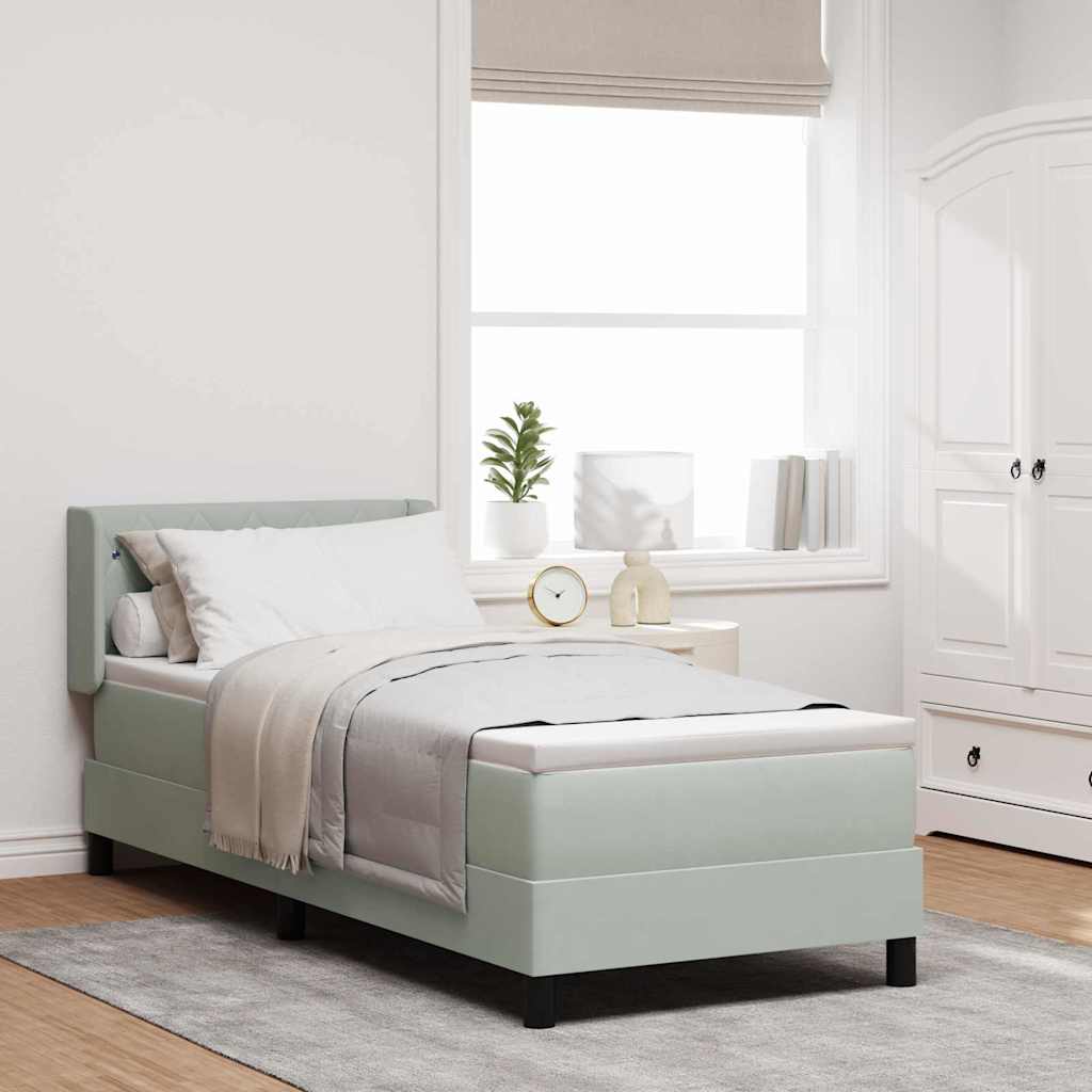 Krevet s opruga kutije Svijetlo siva 200 x 80 cm Baršun