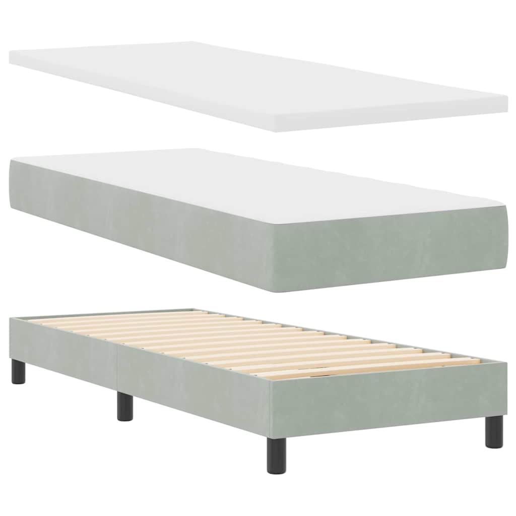 Krevet s opruga kutije Svijetlo siva 200 x 80 cm Baršun