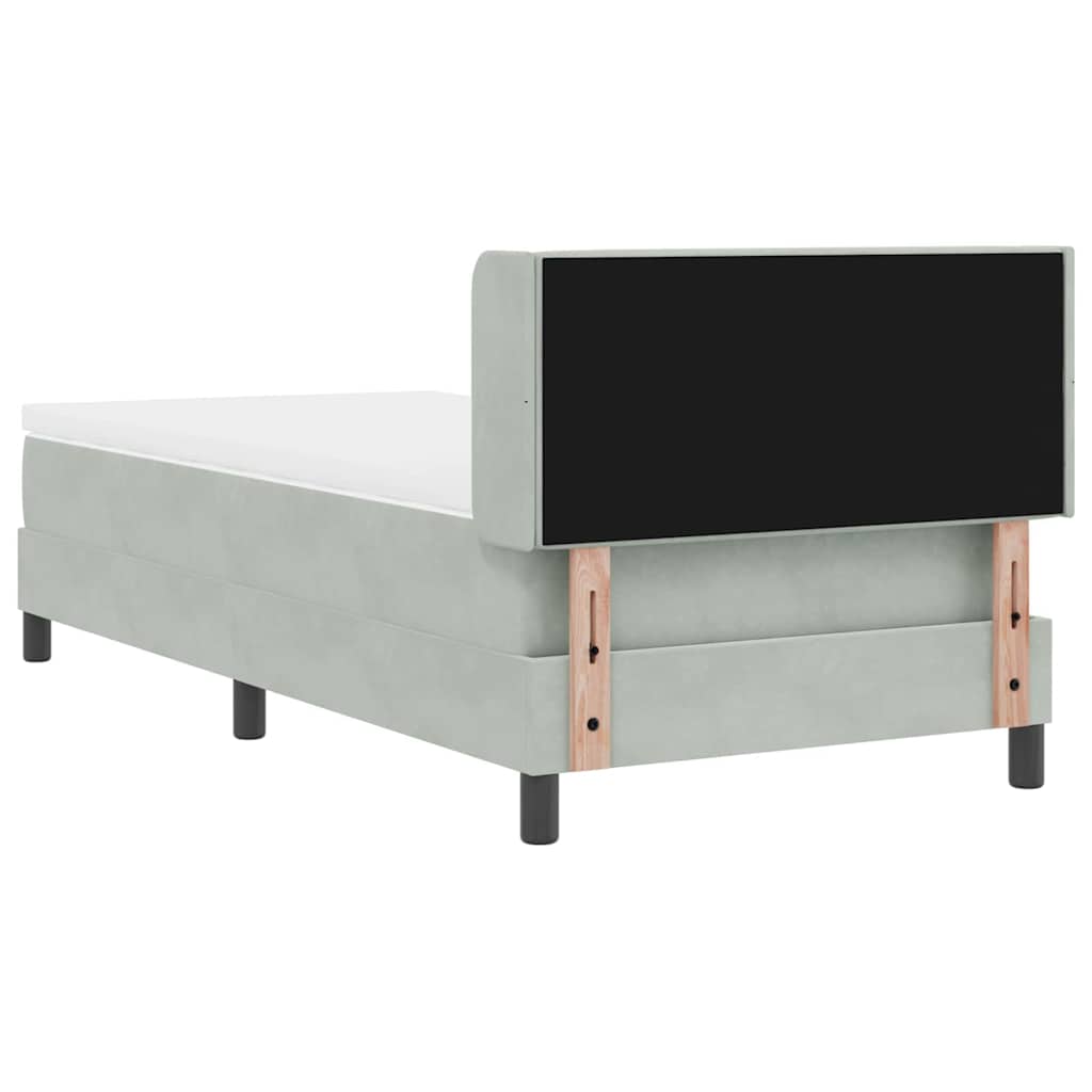 Krevet s opruga kutije Svijetlo siva 200 x 90 cm Baršun