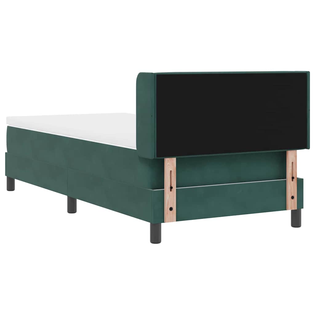 Krevet s opruga kutije Tamnozelena 200 x 90 cm Baršun