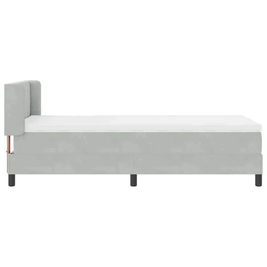 Krevet s opruga kutije Svijetlo siva 200 x 100 cm Baršun