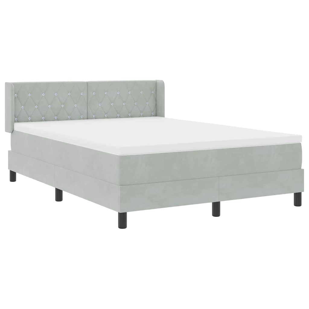 Krevet s opruga kutije Svijetlo siva 200 x 140 cm Baršun