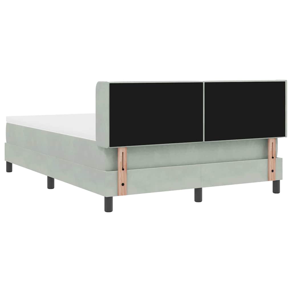 Krevet s opruga kutije Svijetlo siva 200 x 140 cm Baršun