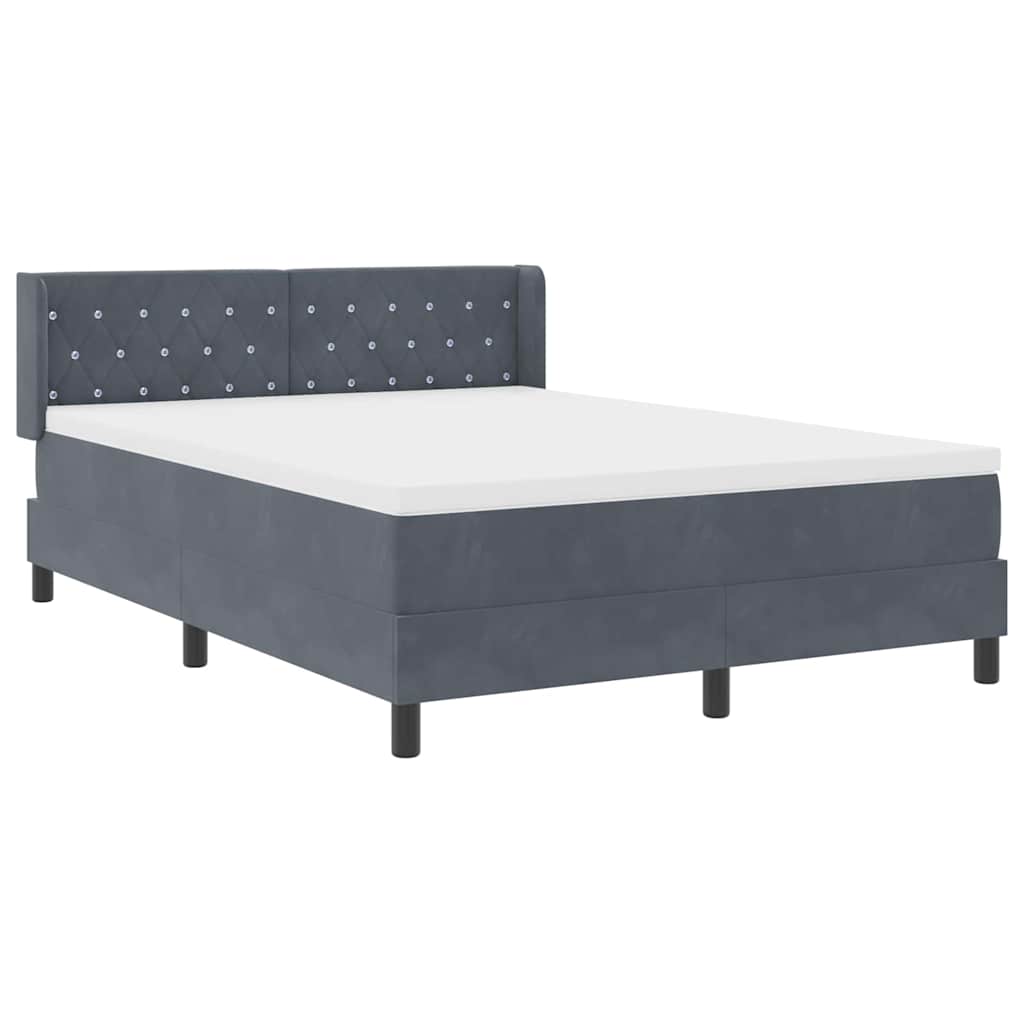 Krevet s opruga kutije Tamno siva 200 x 160 cm Baršun