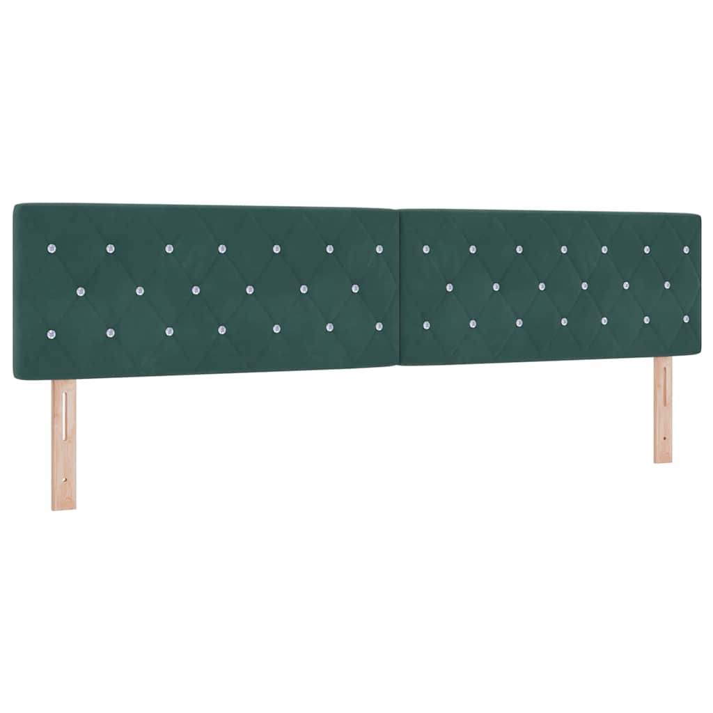 Krevet s opruga kutije Tamnozelena 200 x 200 cm Baršun