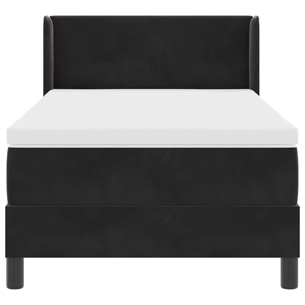 Krevet s opruga kutije s uzglavljem Crna 200 x 80 cm Baršun