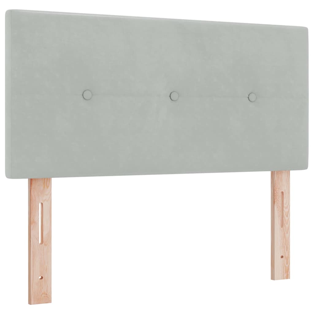 Krevet s opruga kutije Svijetlo siva 190 x 90 cm Baršun