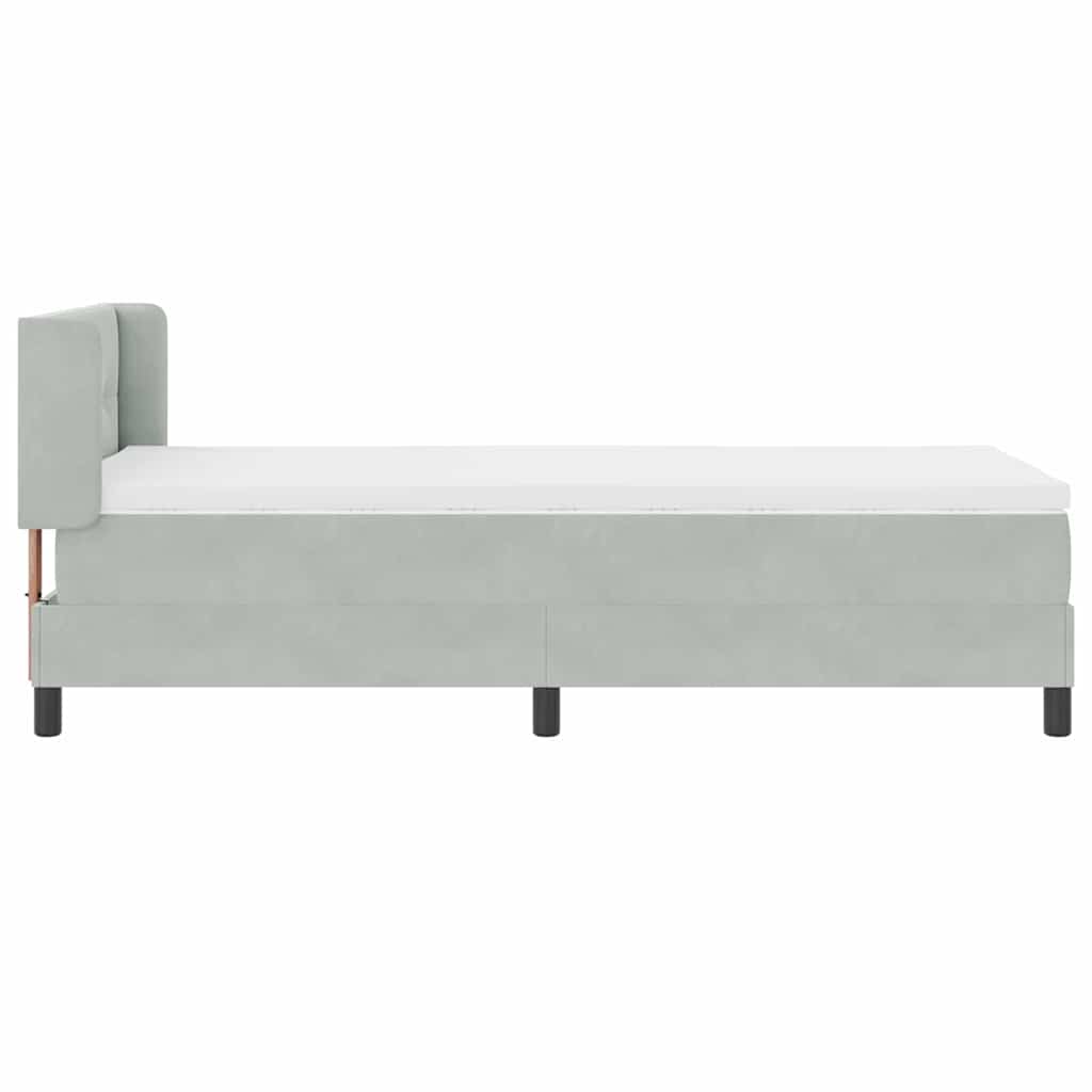 Krevet s opruga kutije Svijetlo siva 190 x 90 cm Baršun