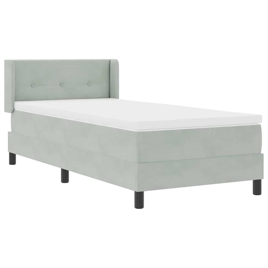 Krevet s opruga kutije Svijetlo siva 200 x 90 cm Baršun