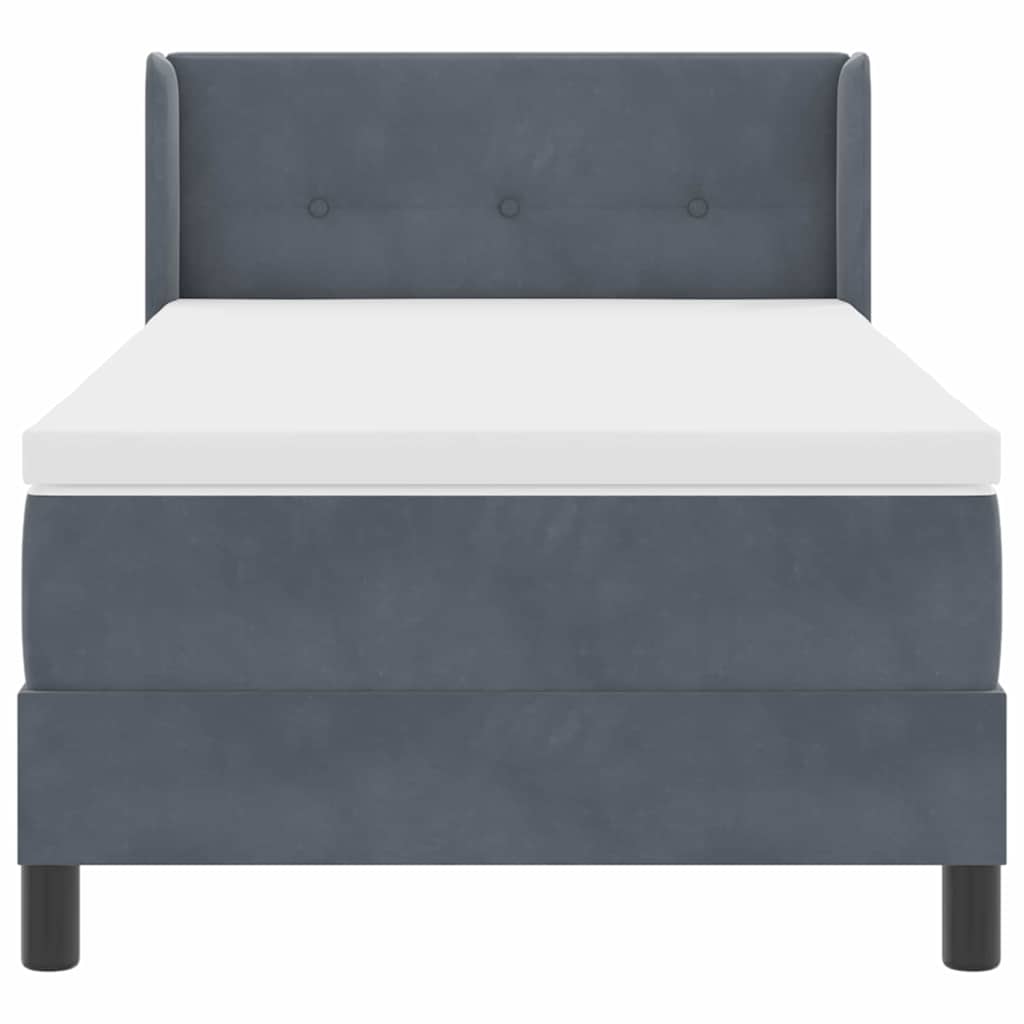 Krevet s opruga kutije Tamno siva 200 x 90 cm Baršun