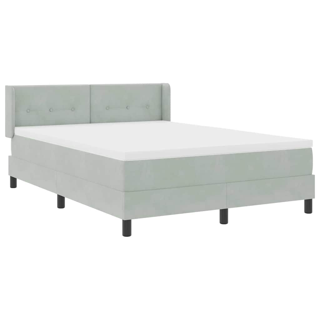 Krevet s opruga kutije Svijetlo siva 200 x 140 cm Baršun