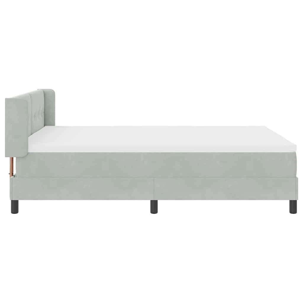 Krevet s opruga kutije Svijetlo siva 200 x 140 cm Baršun