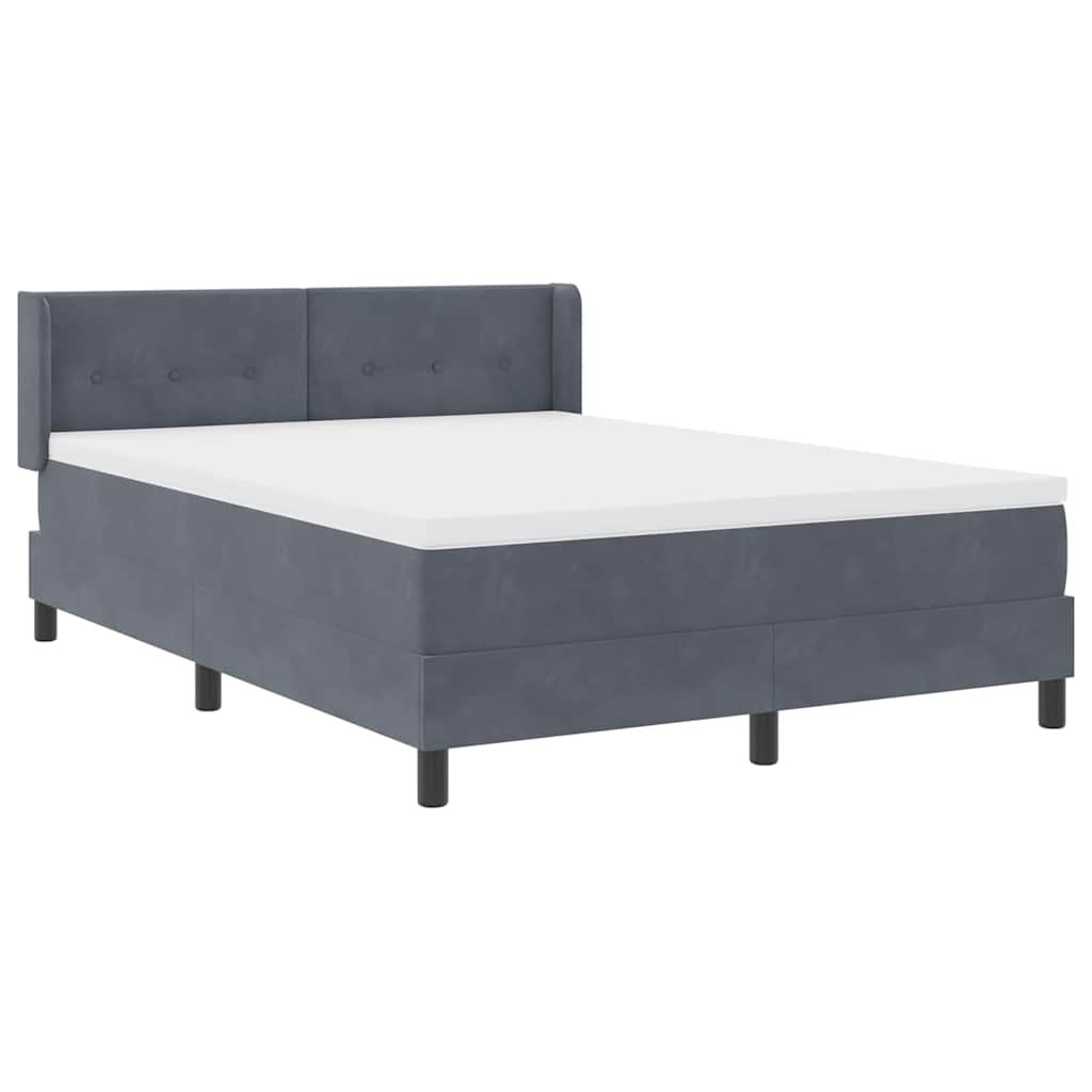 Krevet s opruga kutije Tamno siva 200 x 140 cm Baršun