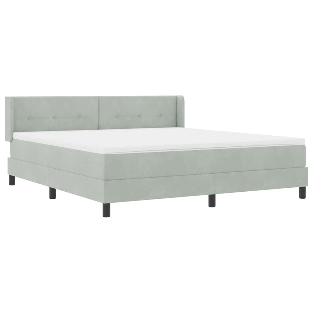Krevet s opruga kutije Svijetlo siva 200 x 180 cm Baršun