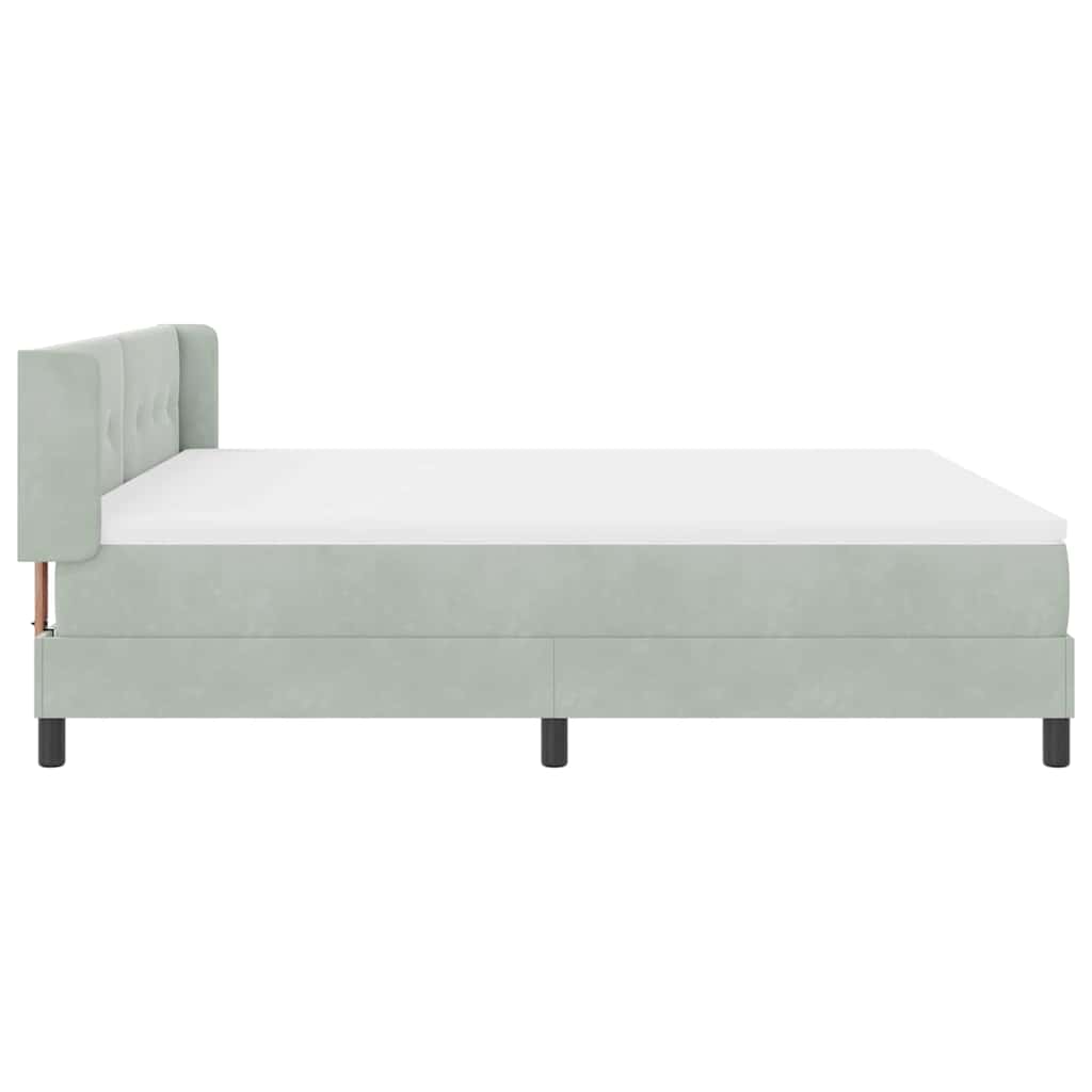 Krevet s opruga kutije Svijetlo siva 200 x 180 cm Baršun
