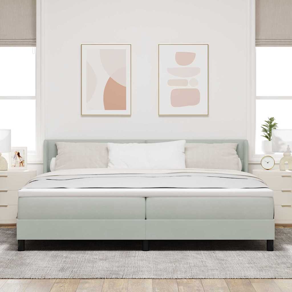 Krevet s opruga kutije Svijetlo siva 200 x 200 cm Baršun