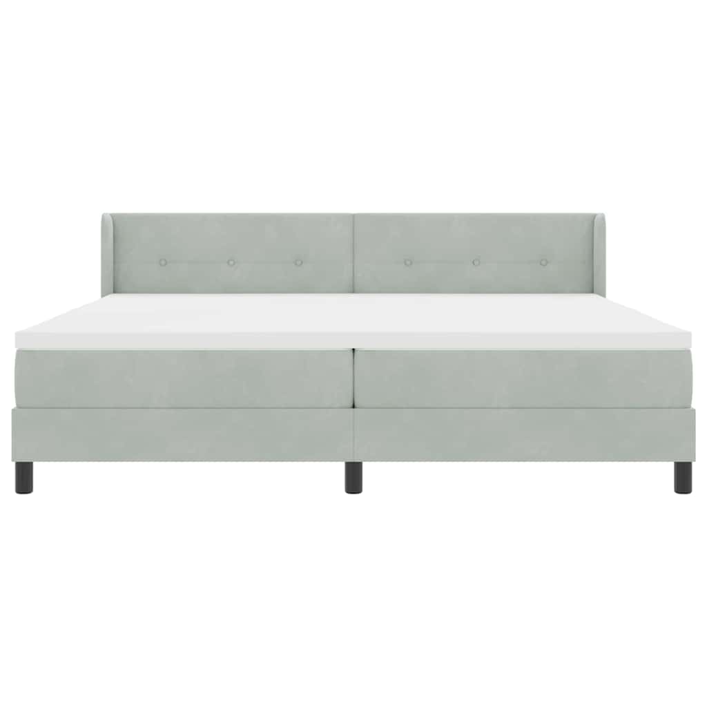 Krevet s opruga kutije Svijetlo siva 200 x 200 cm Baršun