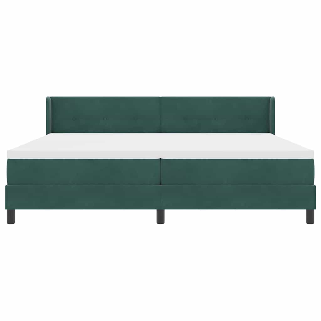 Krevet s opruga kutije Tamnozelena 200 x 200 cm Baršun