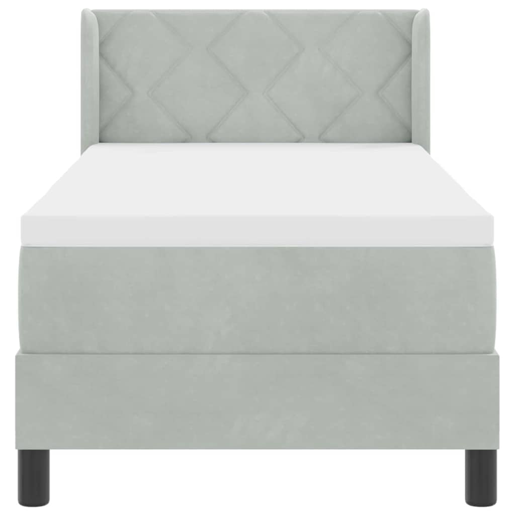 Krevet s opruga kutije Svijetlo siva 200 x 80 cm Baršun