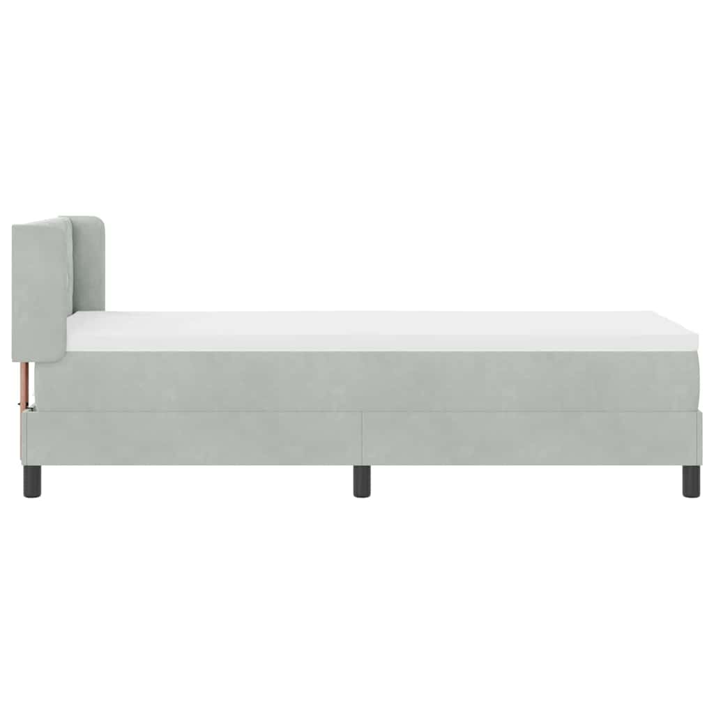Krevet s opruga kutije Svijetlo siva 200 x 80 cm Baršun