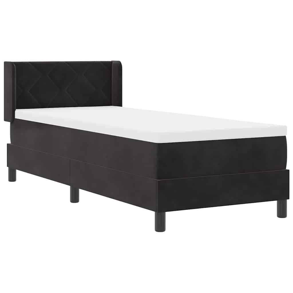 Krevet s opruga kutije s uzglavljem Crna 200 x 80 cm Baršun