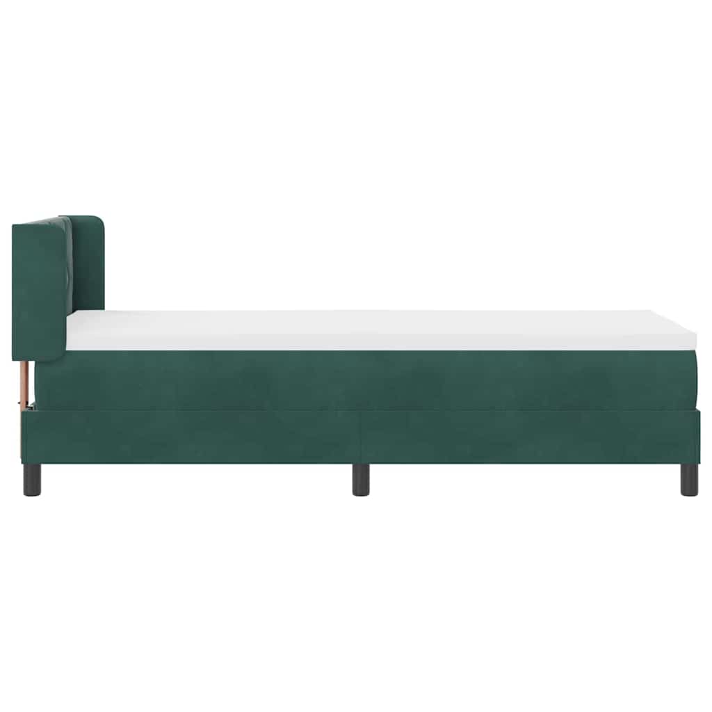 Krevet s opruga kutije Tamnozelena 200 x 80 cm Baršun