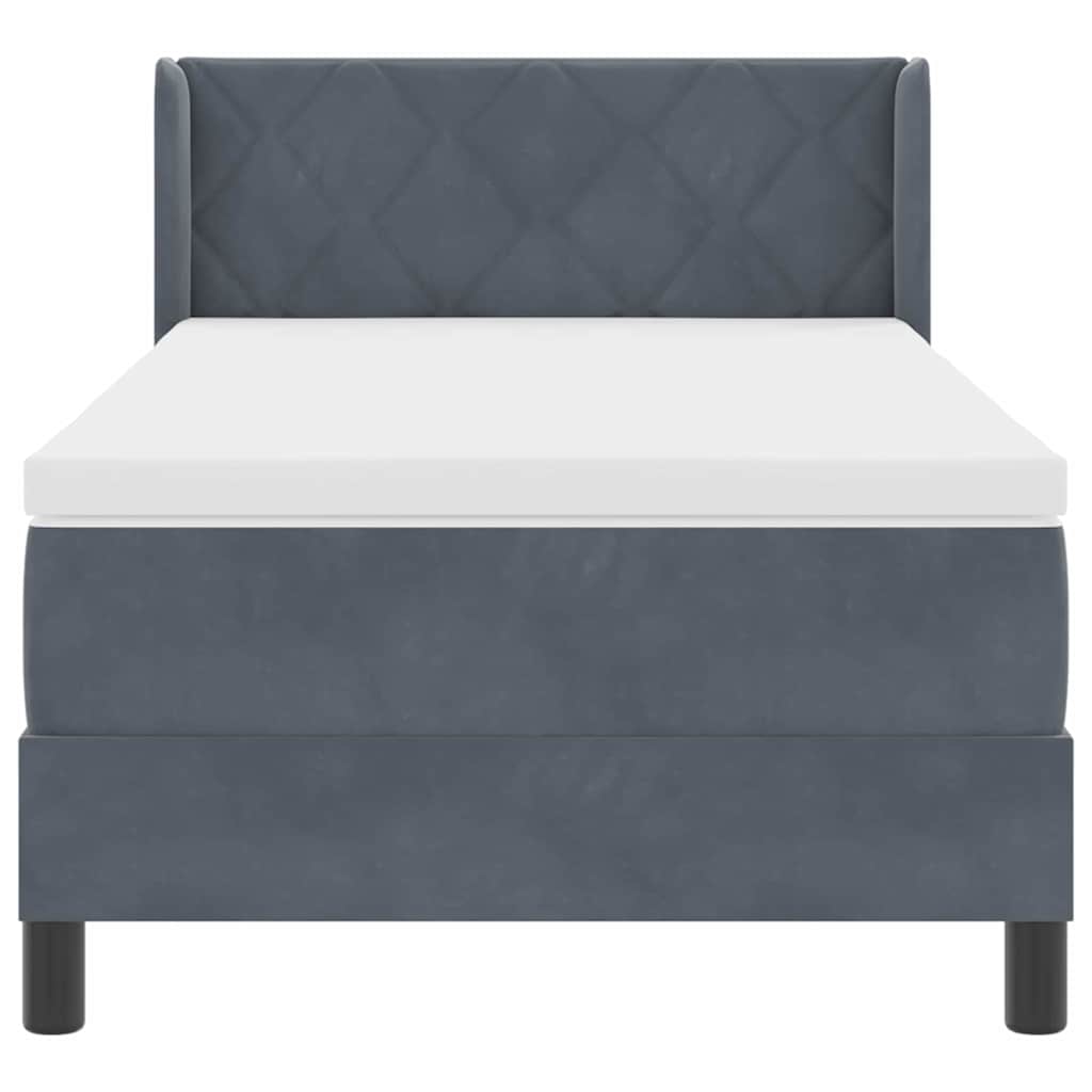 Krevet s opruga kutije Tamno siva 190 x 90 cm Baršun