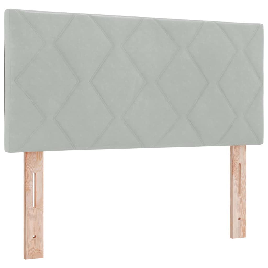 Krevet s opruga kutije Svijetlo siva 200 x 90 cm Baršun