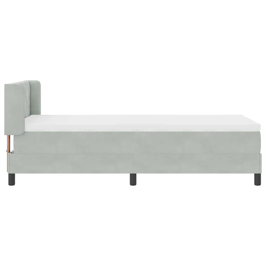 Krevet s opruga kutije Svijetlo siva 200 x 90 cm Baršun