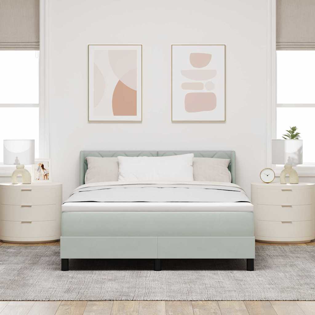 Krevet s opruga kutije Svijetlo siva 200 x 140 cm Baršun