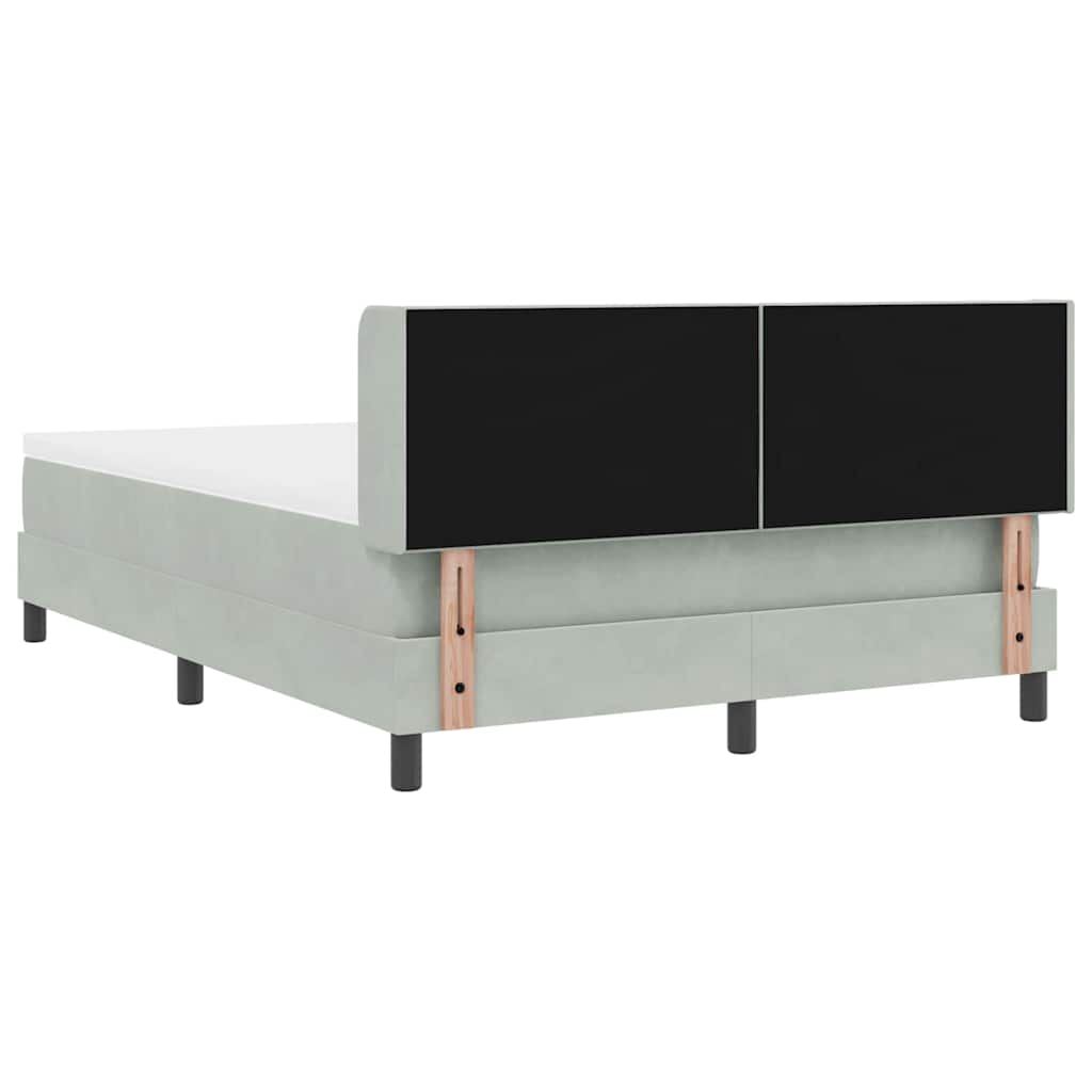Krevet s opruga kutije Svijetlo siva 200 x 140 cm Baršun