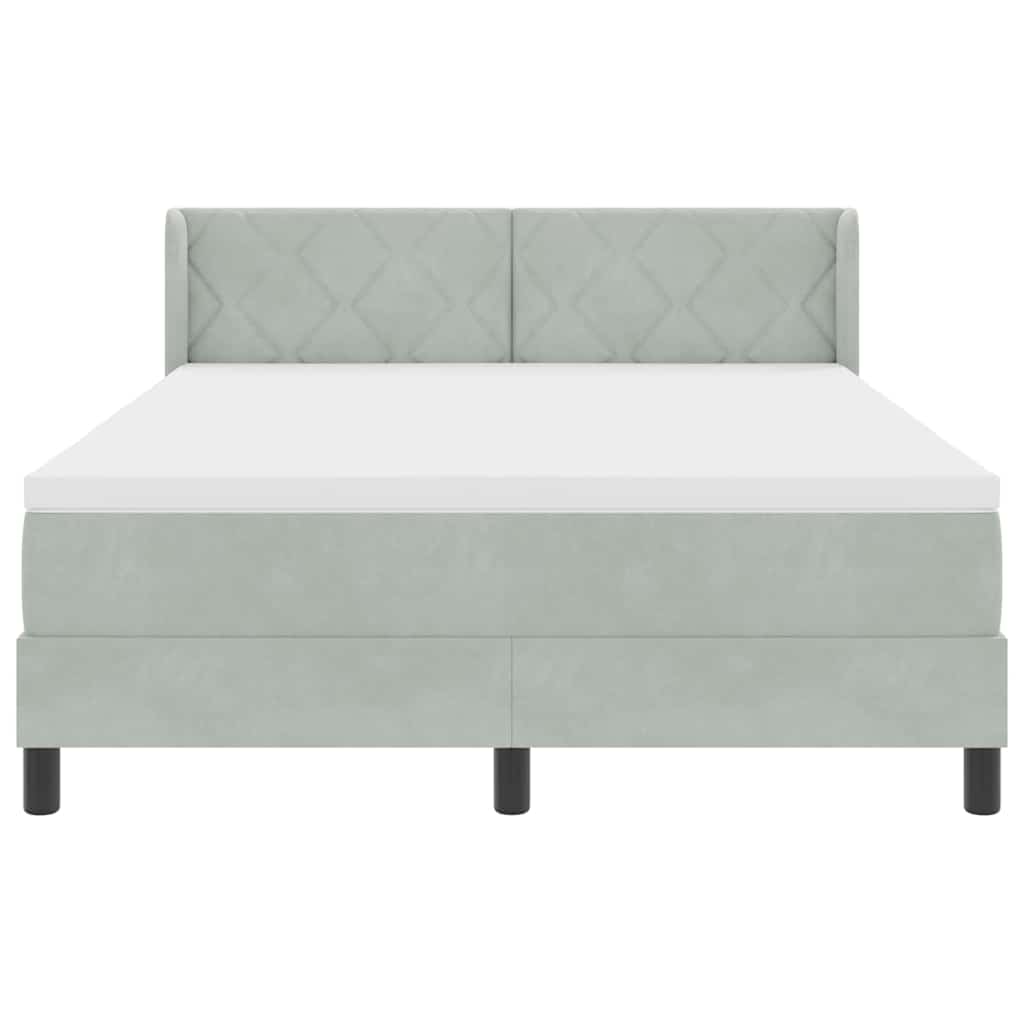 Krevet s opruga kutije Svijetlo siva 200 x 140 cm Baršun