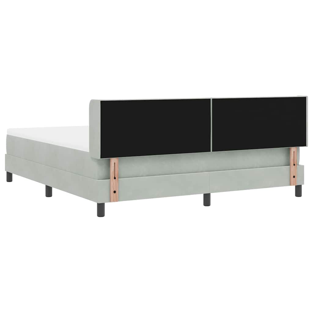 Krevet s opruga kutije Svijetlo siva 200 x 180 cm Baršun
