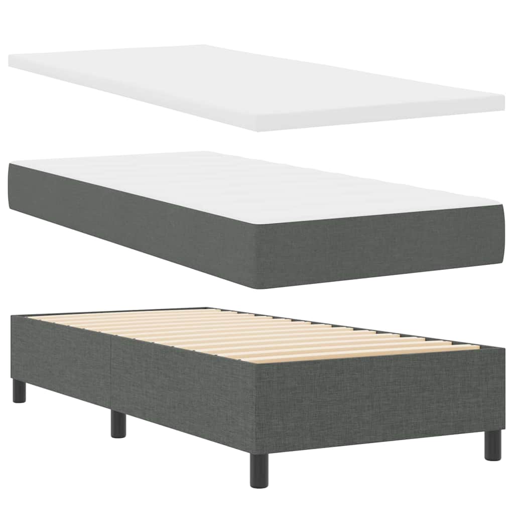 Krevet s opruga kutije Tamno siva 200 x 80 cm tkanina