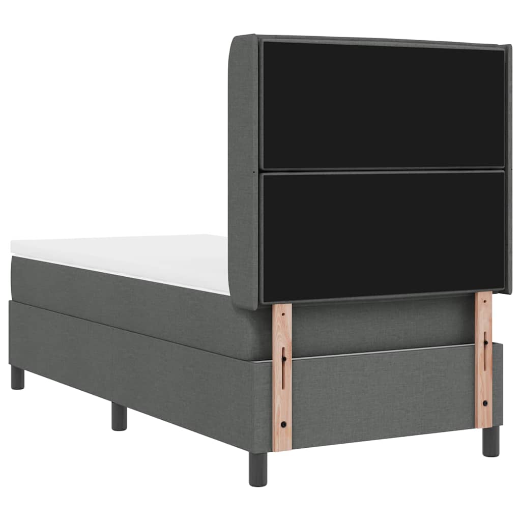 Krevet s opruga kutije Tamno siva 200 x 90 cm tkanina