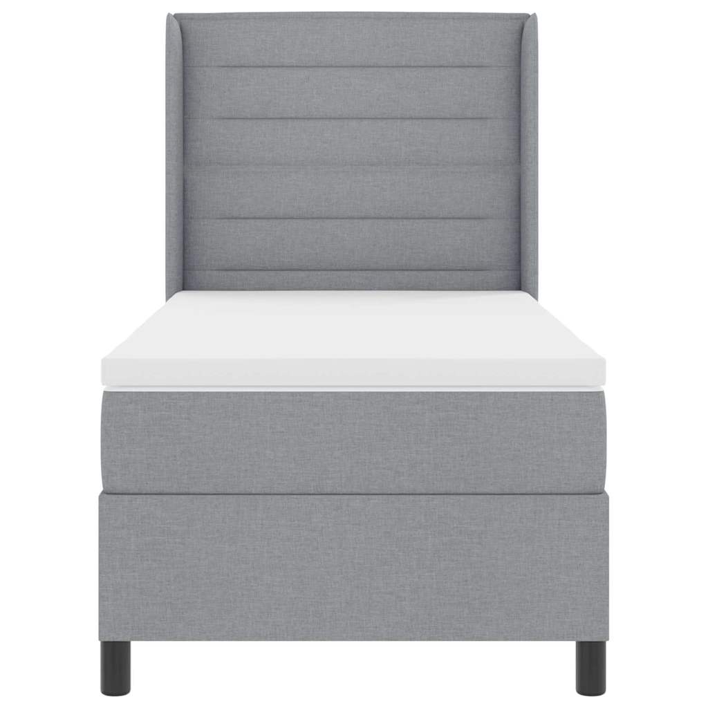 Krevet s opruga kutije Svijetlo siva 200 x 100 cm tkanina