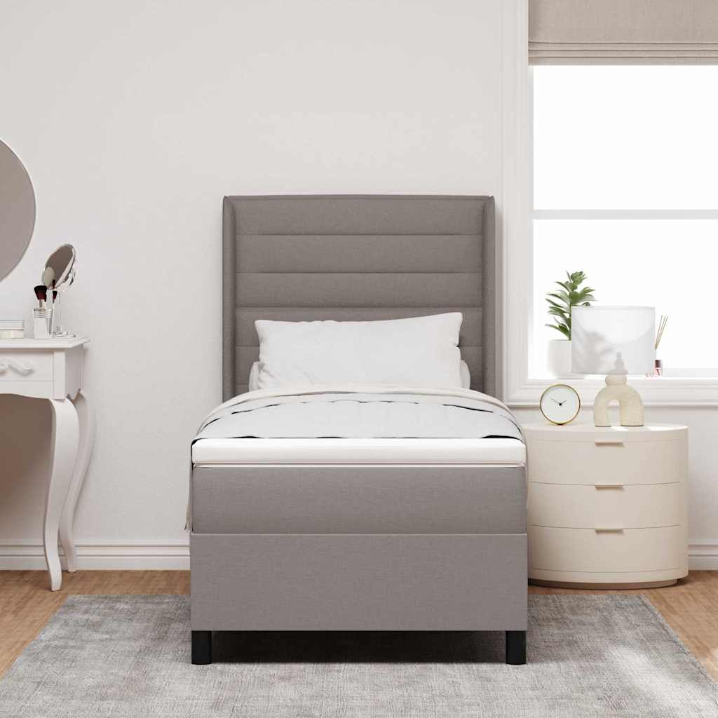 Krevet s opruga kutije Sivo-smeđa 200 x 100 cm tkanina