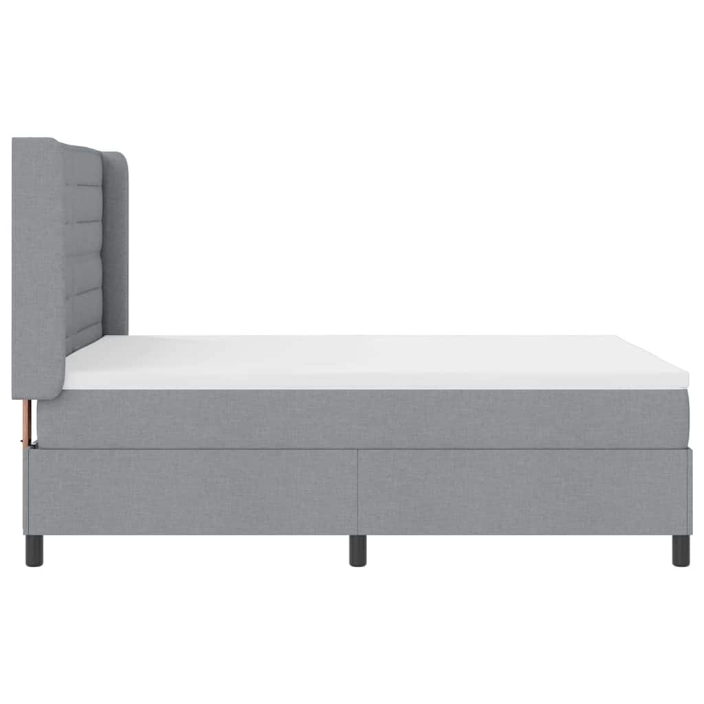 Krevet s opruga kutije Svijetlo siva 200 x 140 cm tkanina