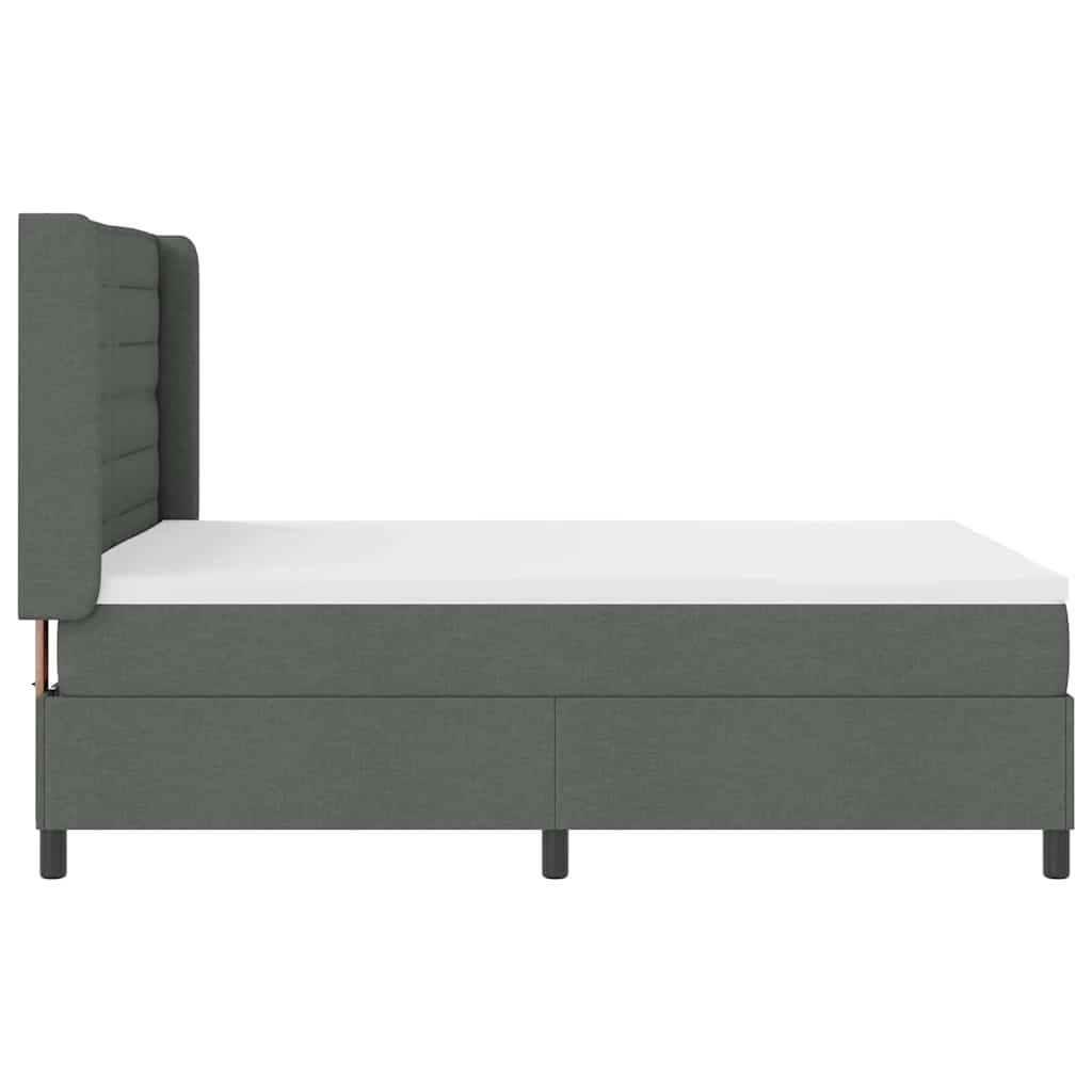 Krevet s opruga kutije Tamno siva 200 x 160 cm tkanina