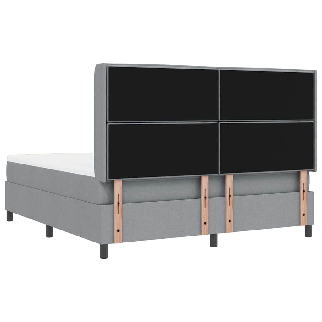 Krevet s opruga kutije Svijetlo siva 200 x 180 cm tkanina