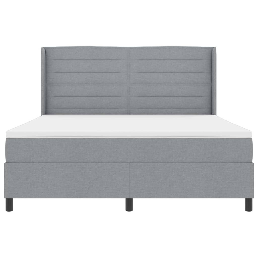 Krevet s opruga kutije Svijetlo siva 200 x 180 cm tkanina