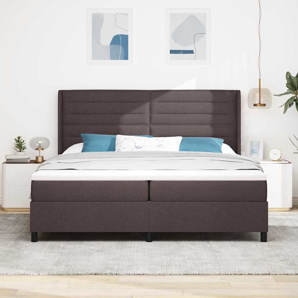 Krevet s opruga kutije Tamno smeđa 200 x 200 cm tkanina