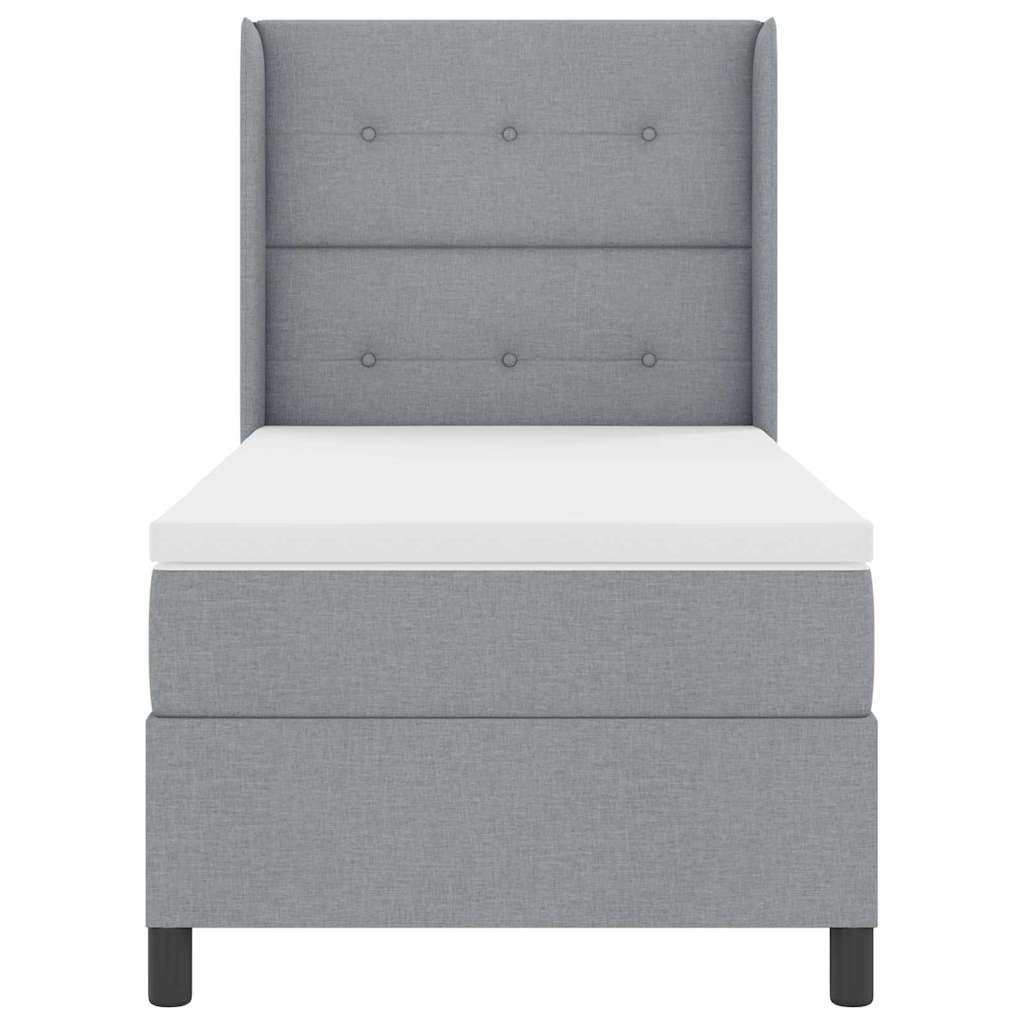 Krevet s opruga kutije Svijetlo siva 200 x 80 cm tkanina