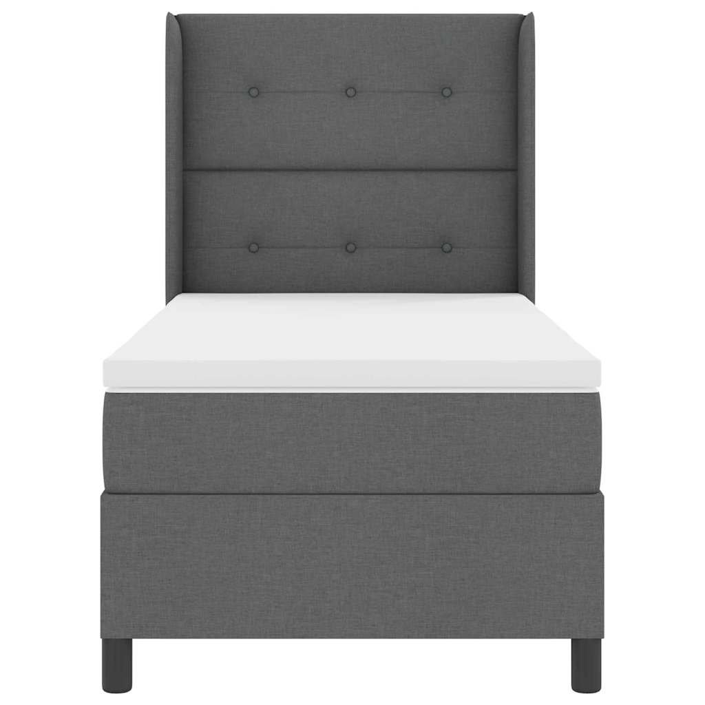 Krevet s opruga kutije Tamno siva 200 x 80 cm tkanina